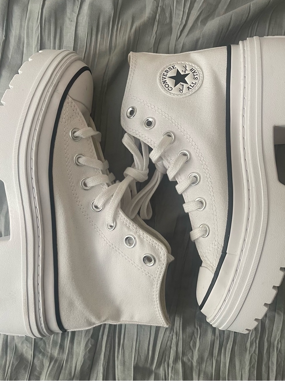 Converse Brand New White Platform High Top
